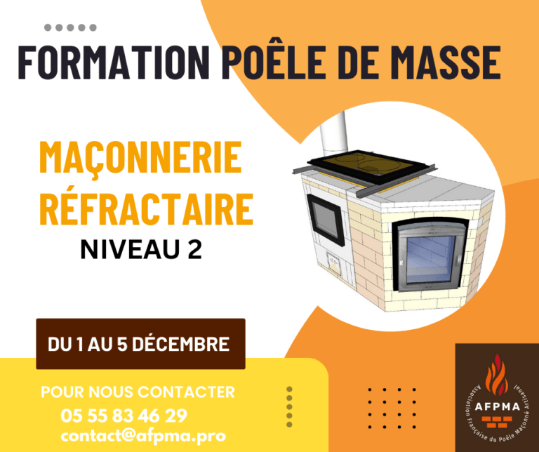 Formation maçonnerie pour poêle de masse Niveau 2