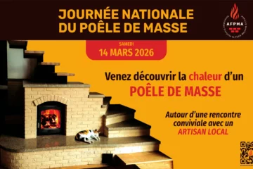 affiche de la journée nationale du poêle de masse mars 2026 montrant un chat sur un poêle de masse